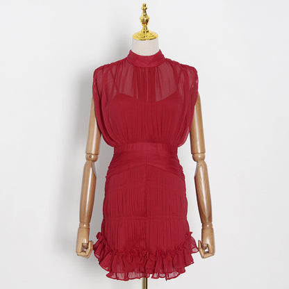 Sleeveless Waist Closing Slim Dress