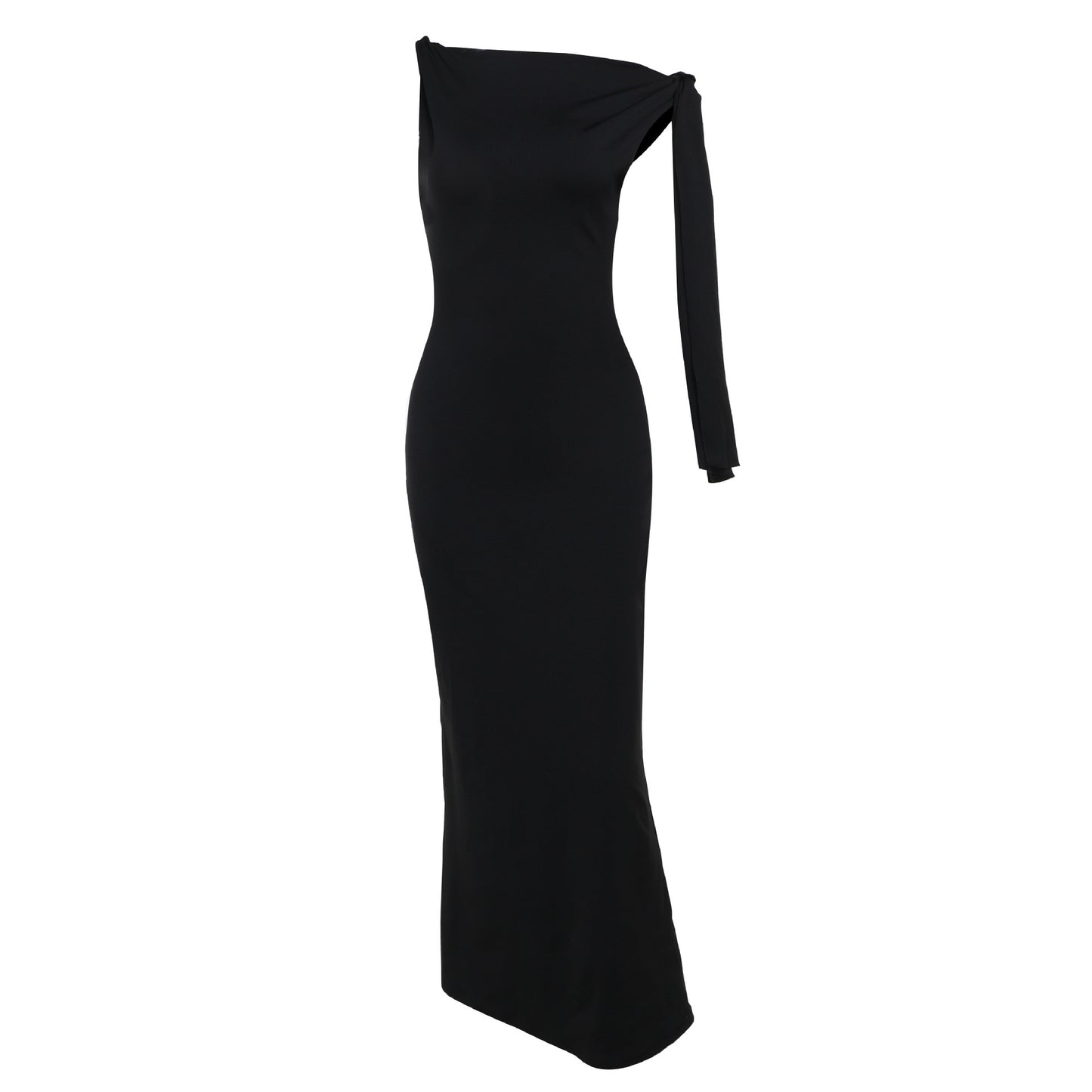 One-shoulder Ribbon Long Dress