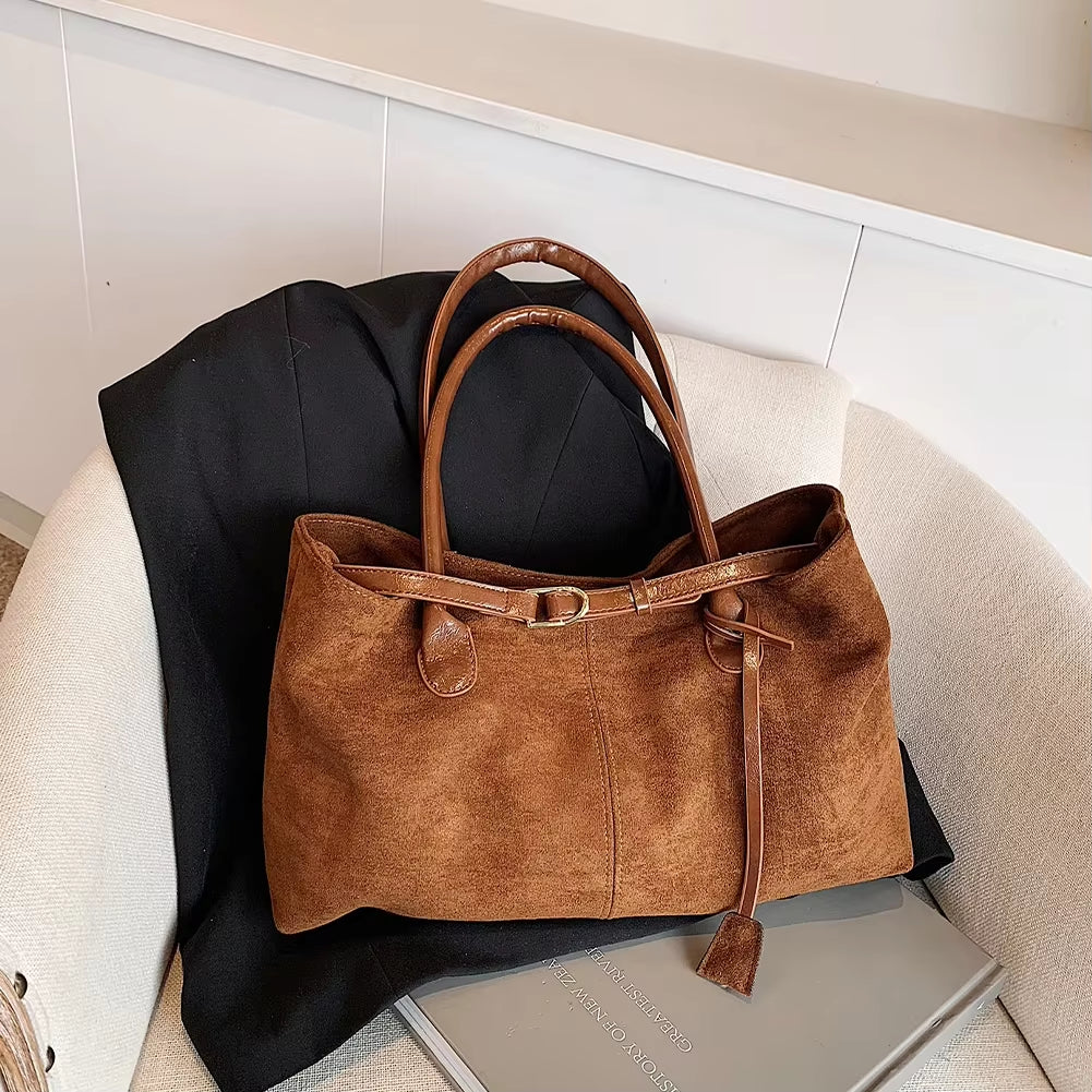 Women PU Fashion Shoulder Bag Large Capacity Casual Tote Handbag Solid Color Simple Commuting Bag Travel Hobo Bag