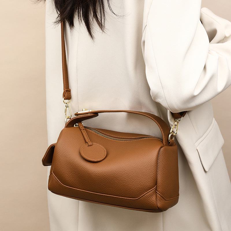 Crossbody Soft Leather Large Capacity Pillow Bag