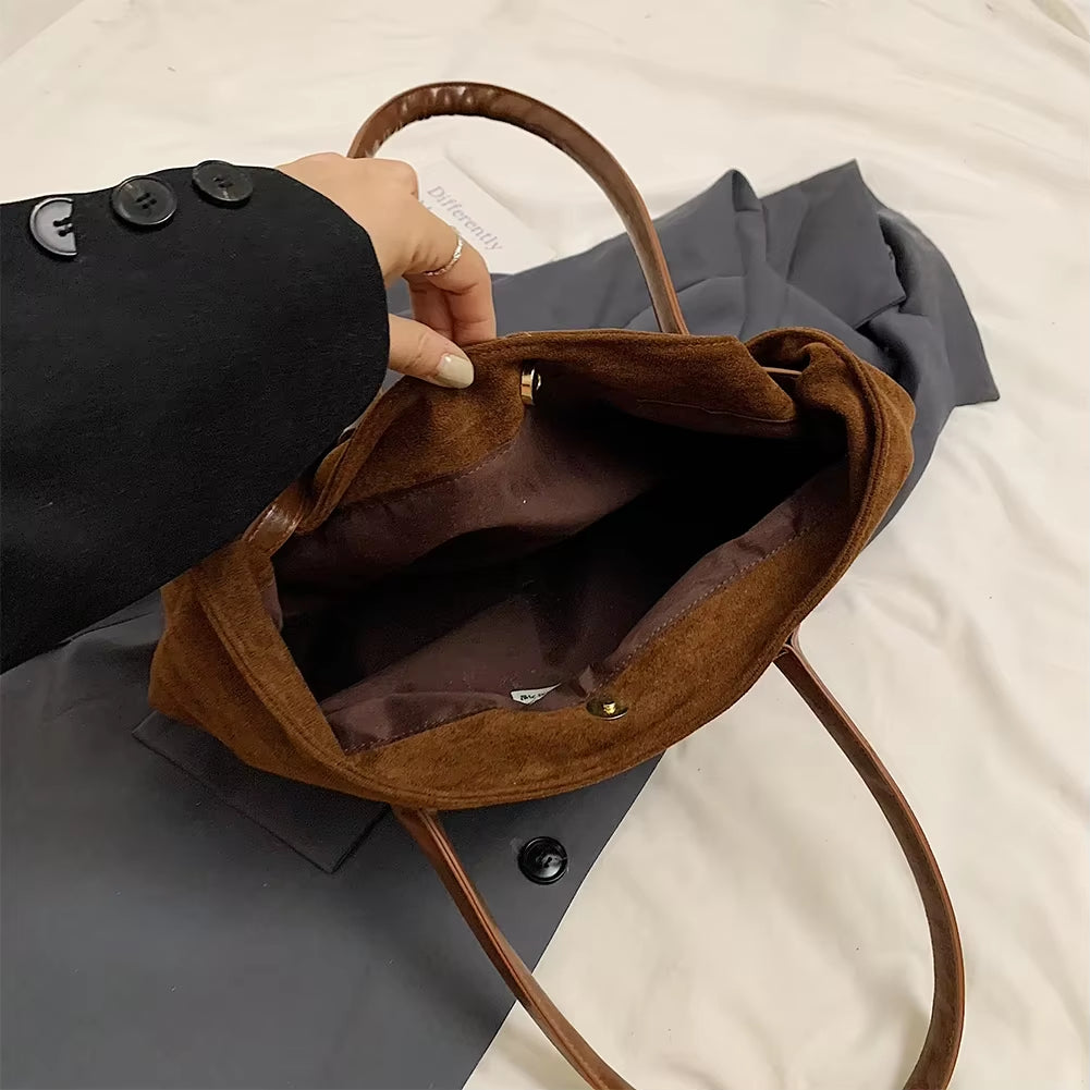 Women PU Fashion Shoulder Bag Large Capacity Casual Tote Handbag Solid Color Simple Commuting Bag Travel Hobo Bag