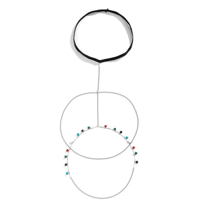 Simple Geometric Star Rhinestone Tassel Thigh Chain