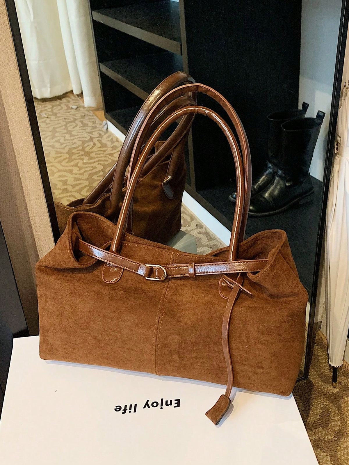 Averie PU Shoulder Tote Minimal Chic Everyday Bag