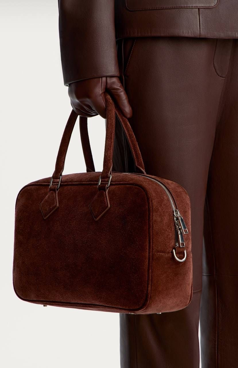 Fame Faux Leather Boxy Handbag with Handle
