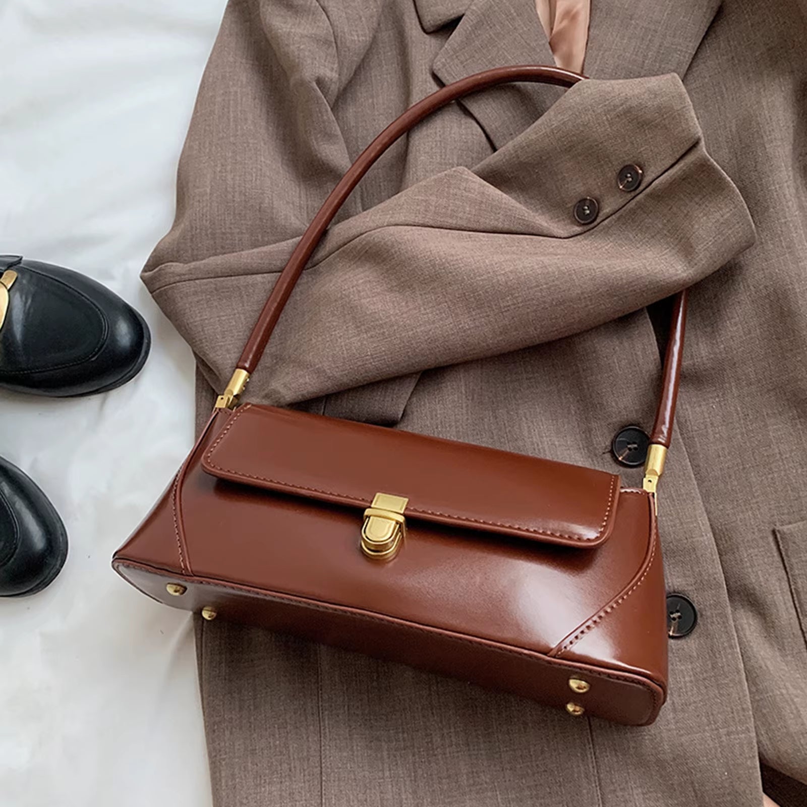 Luxury Brand Crossbody Bags for Women Fashion Design Underarm 2025 Woman Shoulder Bag Female Handbag and Purses Solid Color ﻿