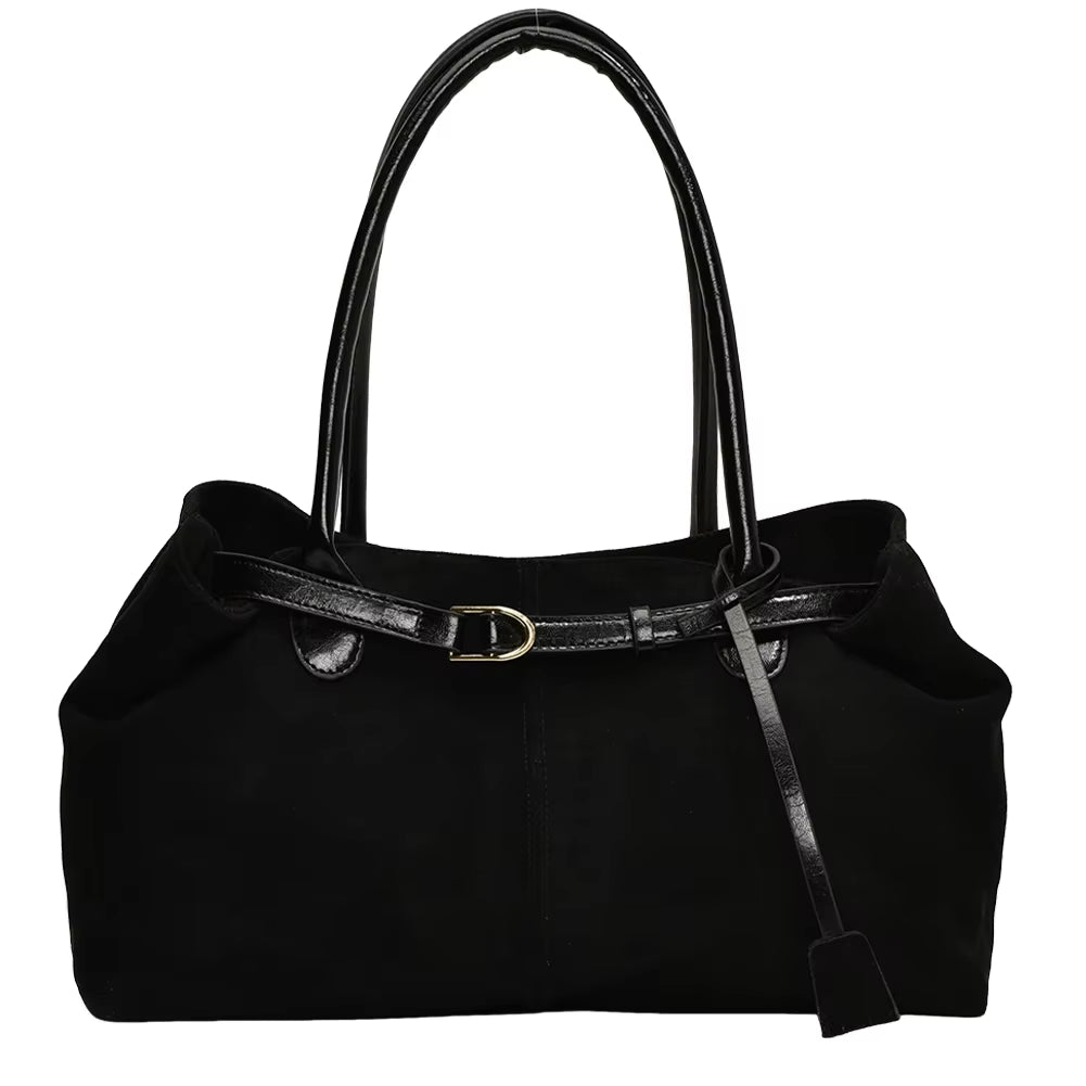 Women PU Fashion Shoulder Bag Large Capacity Casual Tote Handbag Solid Color Simple Commuting Bag Travel Hobo Bag