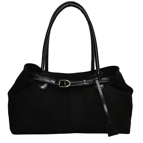 Women PU Fashion Shoulder Bag Large Capacity Casual Tote Handbag Solid Color Simple Commuting Bag Travel Hobo Bag